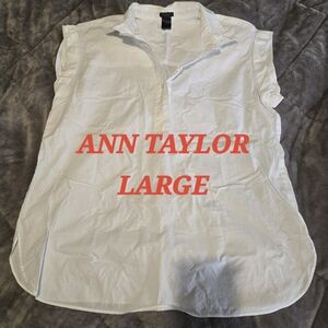 Ann Taylor Women's Cream Sleeveless Blouse